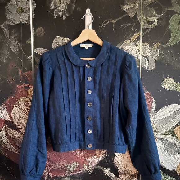 Alex Mill Tops - Alex Mill Indigo Pleated Button-Up Shirt